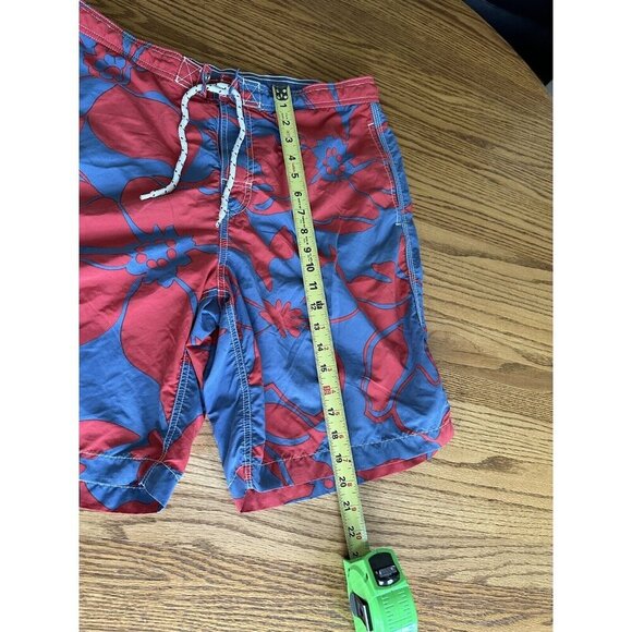 Land’s End Cargo Swim Floral Shorts Men's M Blue  Hawaiian Trunks Board - Picture 3 of 11
